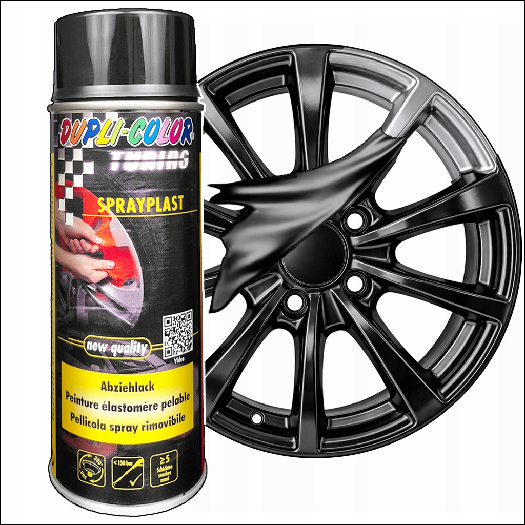 Folia w Sprayu Guma Zdejmowalna Czarny Satyna Dupli-Color 400ml