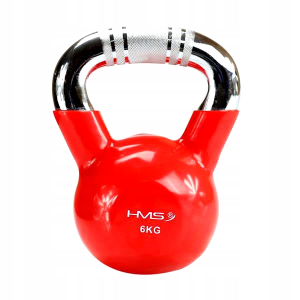 KETTLEBELL HANTEL ODWAŻNIK GUMA CHROM 6KG HMS