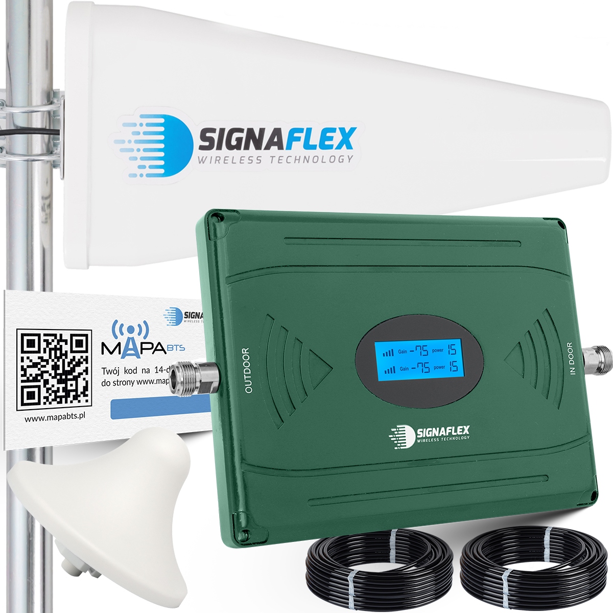 Sada Zosilňovačov Signálu Telefonu Gsm Internetu Hspa 4G Lte Antény 10 m