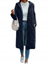 Shein Dámský Prošívaný Kabát Modrý 44 L5L