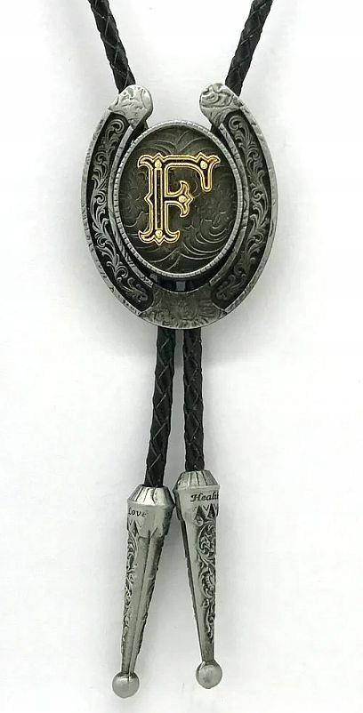 Kravata country western bolo podkova s iniciálou F franek felek florian