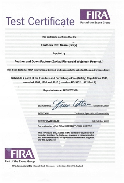 Poduszka z puchu 40x40 400g Materiał wypełnienia puch