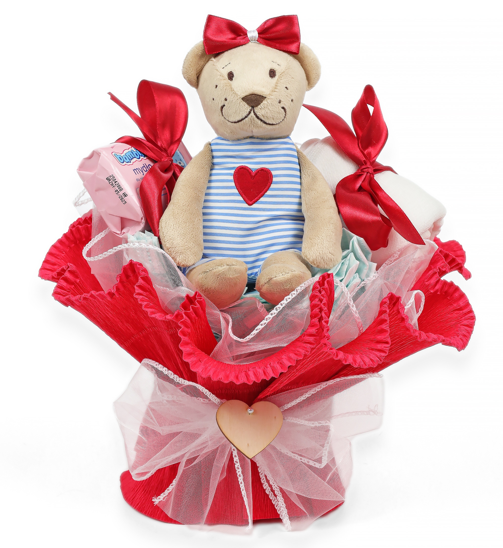 Kytice z 10 pampers dárek Narozeniny Křest