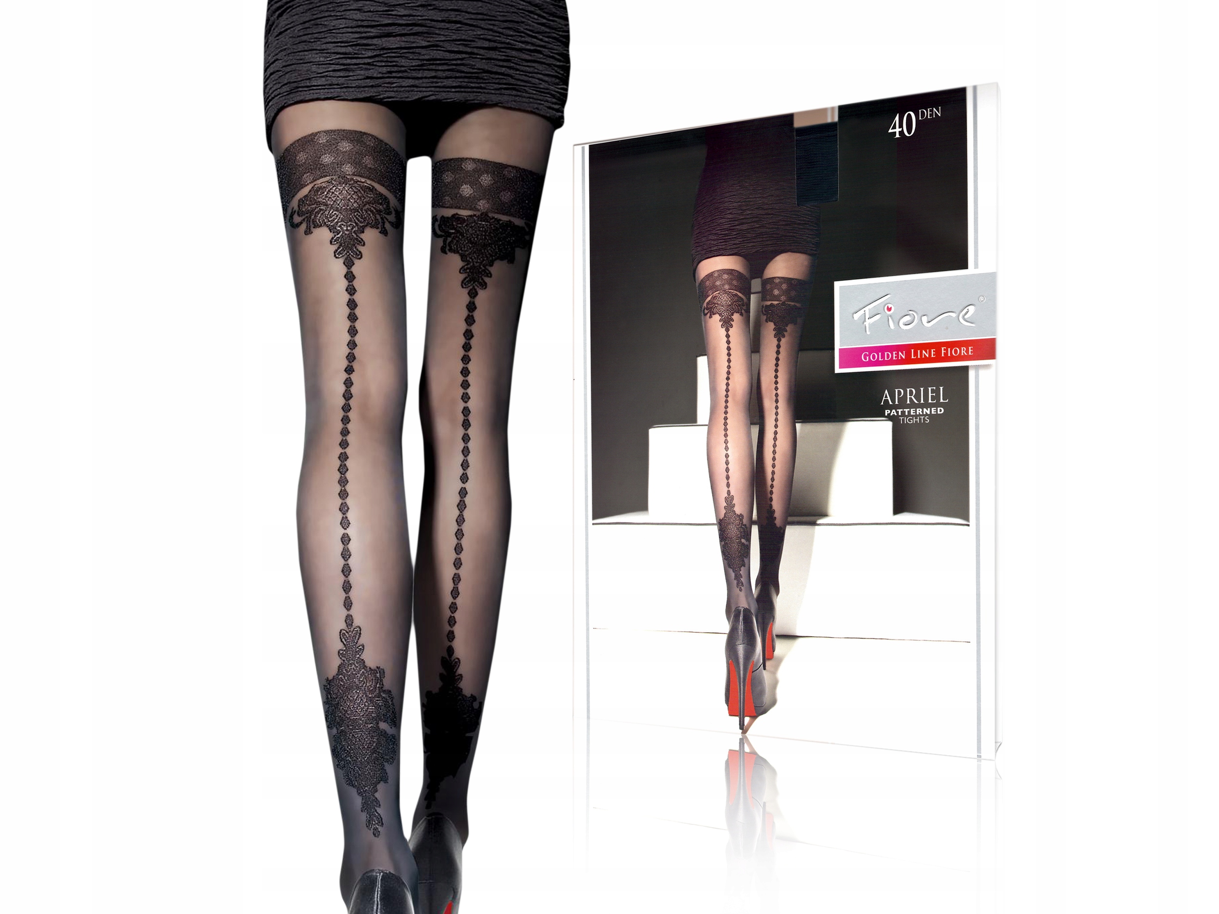 

Sexy rajstopy Fiore Apriel 40 den, czarny, 4-L