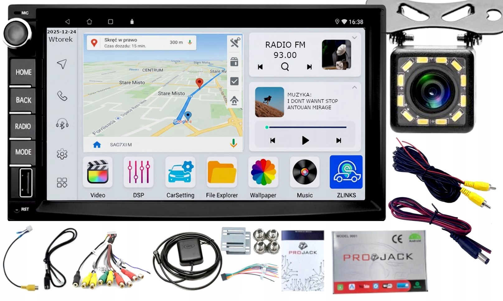 Radio Android Gps 2DIN 7'' WiFI Bt Rds Carplay Android Auto 4/64GB Kamera
