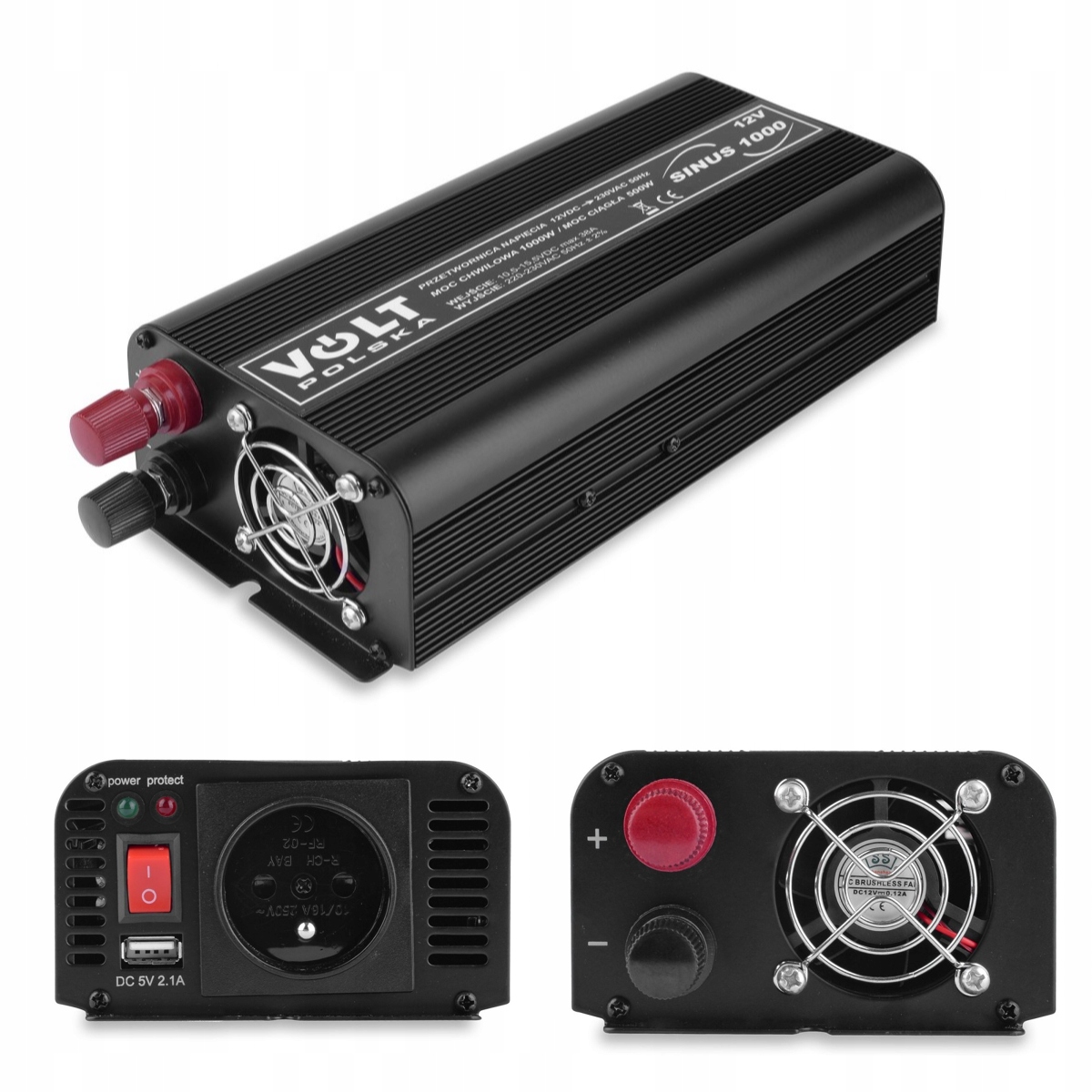 

Przetwornica Napięcia Czysty Sinus 12V 230V 1000W