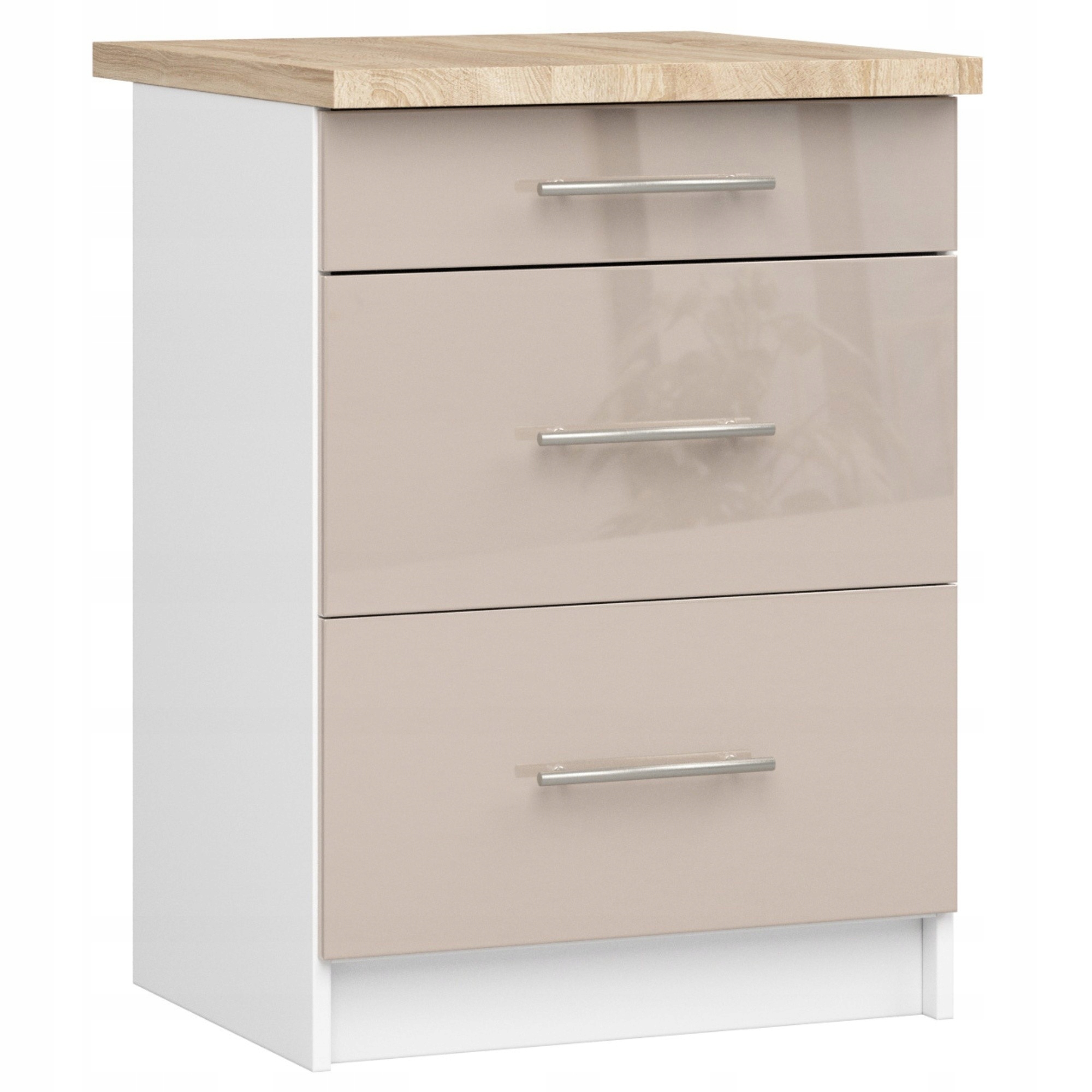 Skriňa Oliwia S60 3SZ Doska Biela Cappuccino Lesk Akd