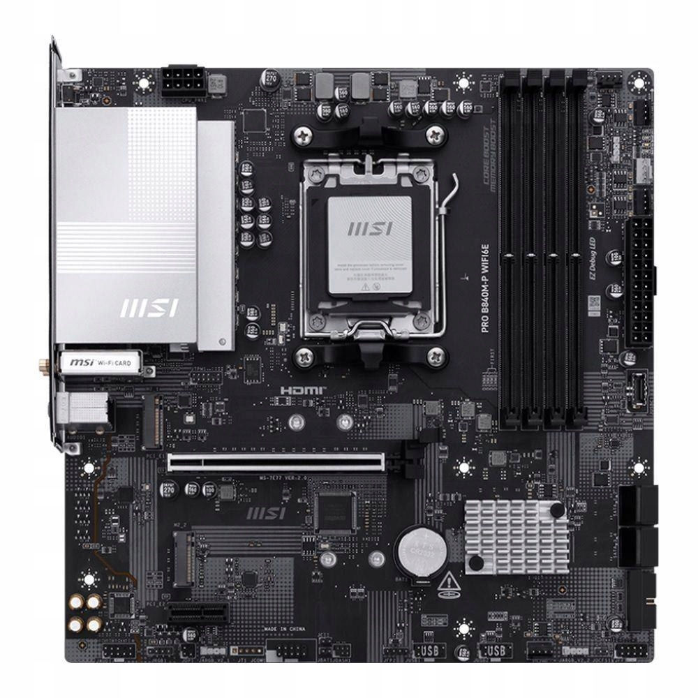 Doska Msi Pro B840M-P WIFI6E /amd B840/DDR5/SATA3/M.2/ USB3.1/WiFi/ BT/PCIe