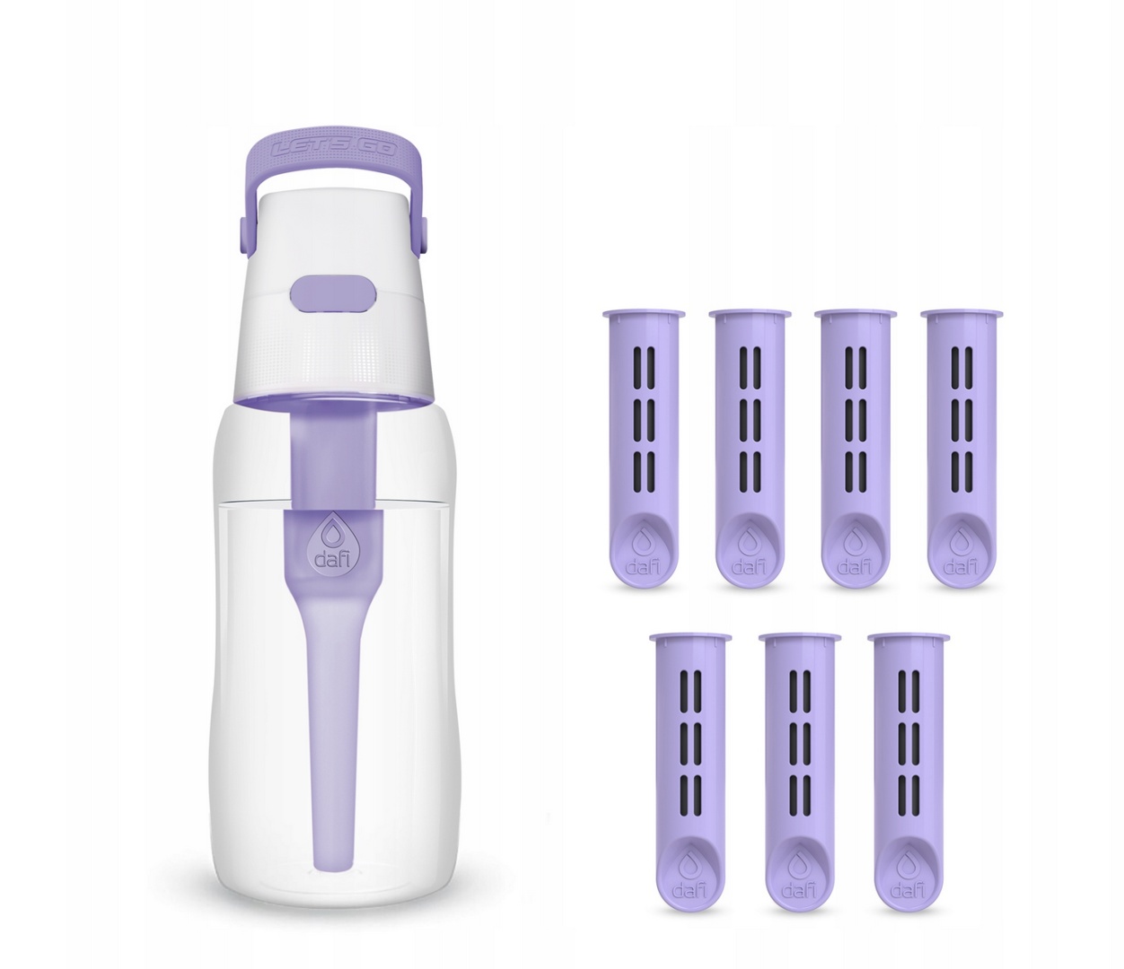 Butelka filtrująca z Tritanu Dafi Solid 0,5L lawendowa 7 filtrów