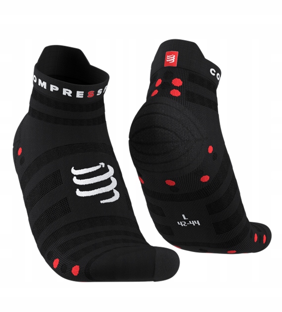 Skarpety Compressport v4.0 Ultralight Run Low Czarne Czerwone r.39-41