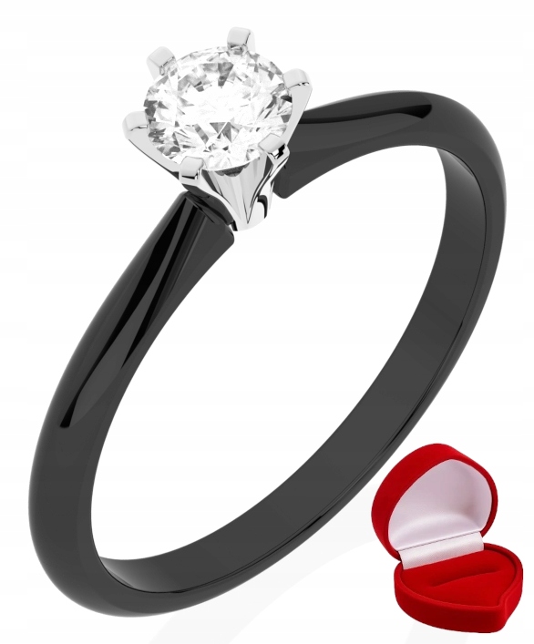 Zlatý Prstýnek 585 14k Safír 0,30 ct Černé Zlato R25