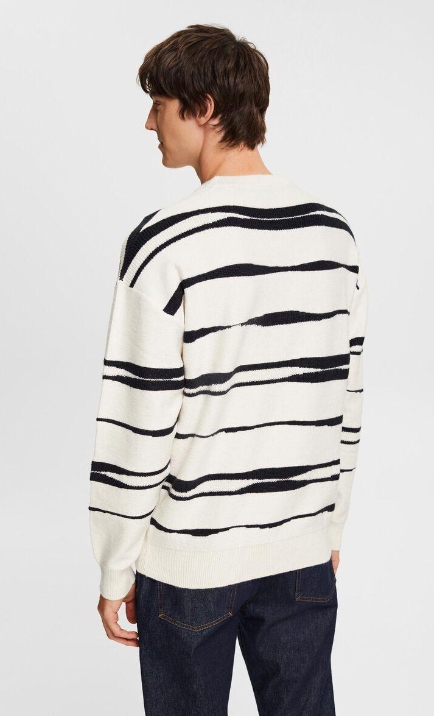 ESPRIT SWETER BEŻOWY W PASI MĘSKI CASUAL M VBI Kolor beżowy