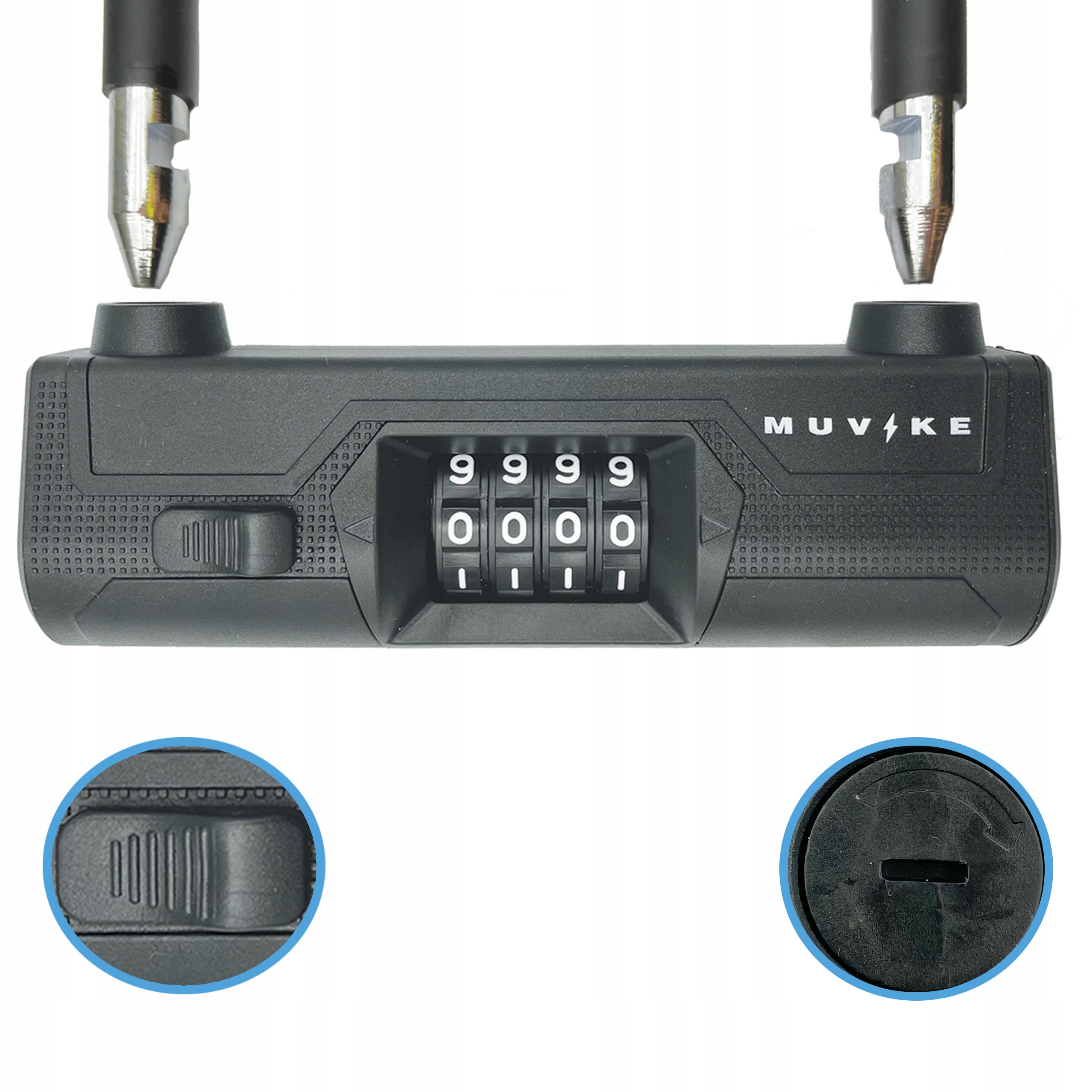 ZAPIĘCIE ROWEROWE U LOCK ZAPIĘCIE DO ROWERU MUVIKE U-SHAPE 245/14C SZYFR Długość 245 cm