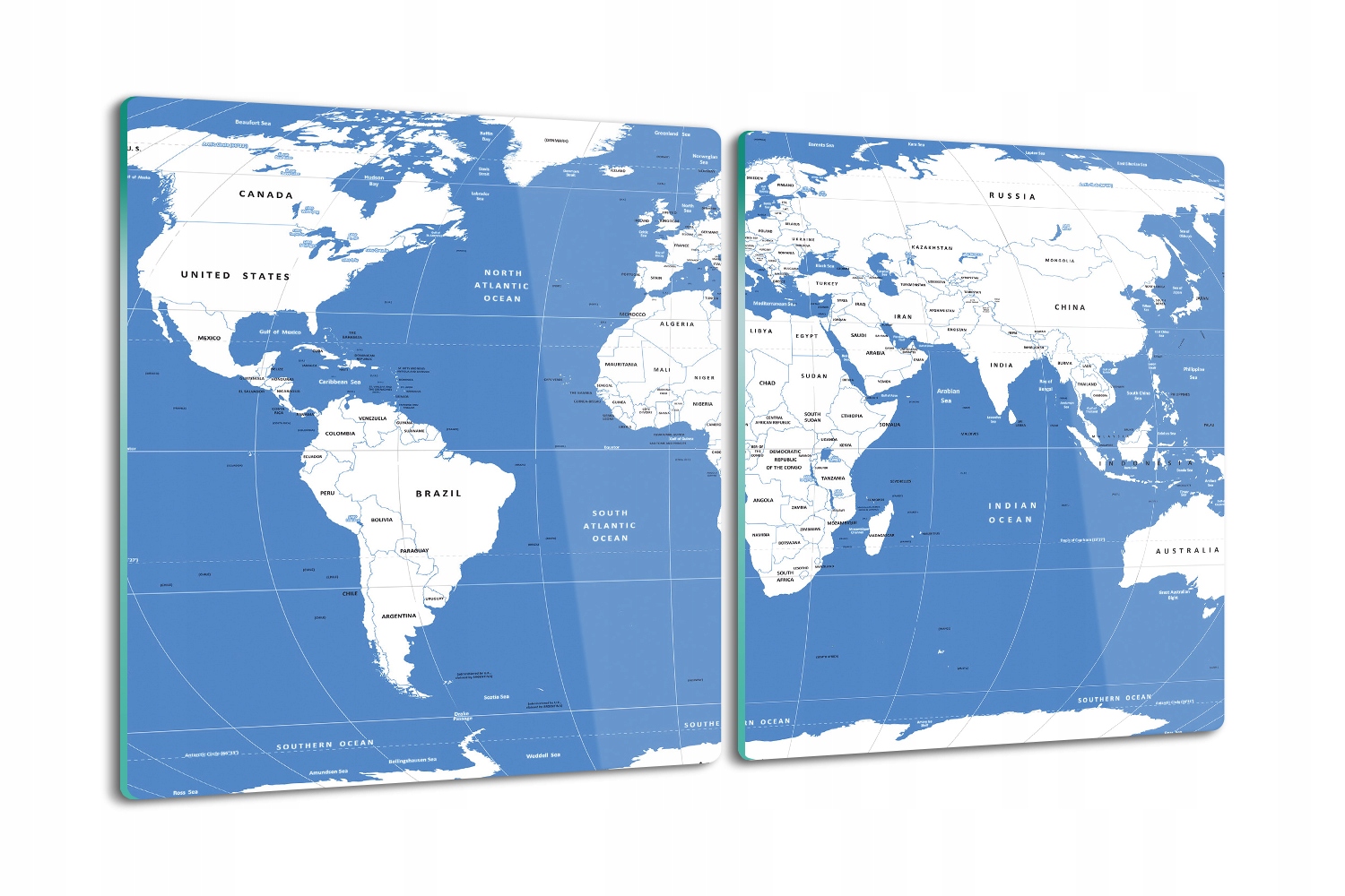skleněná kuchyňská deska 2x40x52 Kontinentální mapa