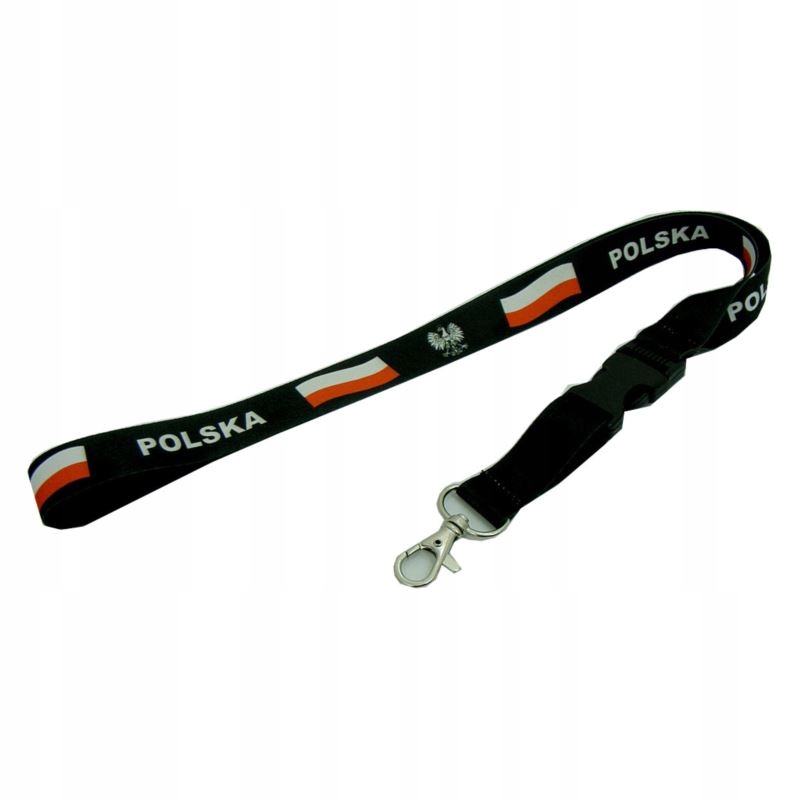 

Smycz Polska czarna szer 20mm dł 52cm