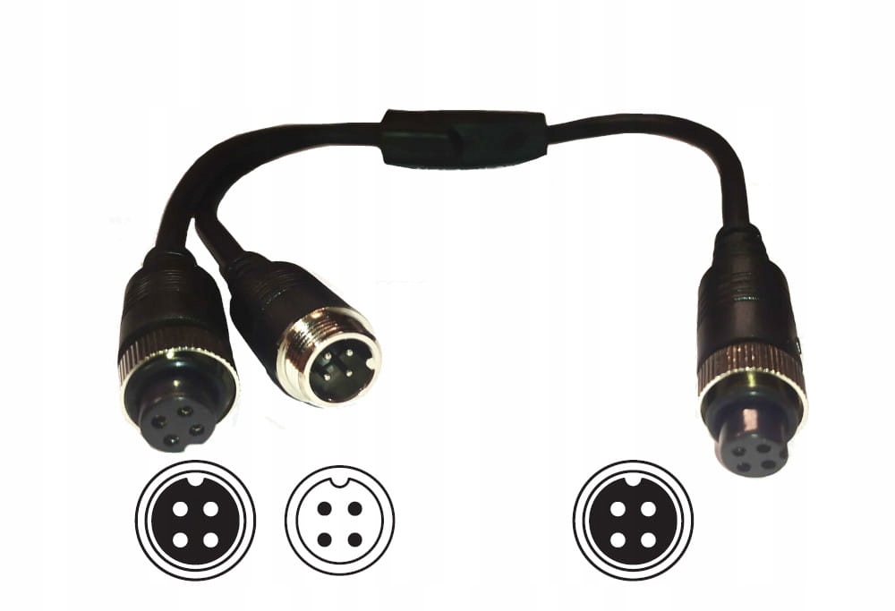 

Rozgałęźnik splitter kamer 4-PIN na dwa monitory