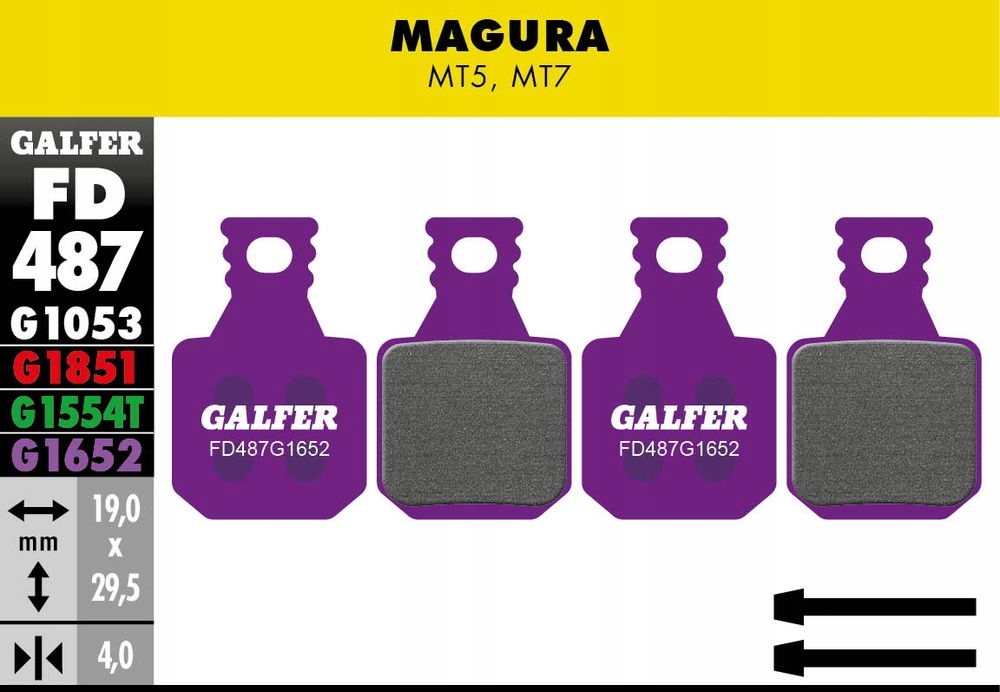 Brzdové destičky Galfer Magura MT5, MT7 Ebike G1652