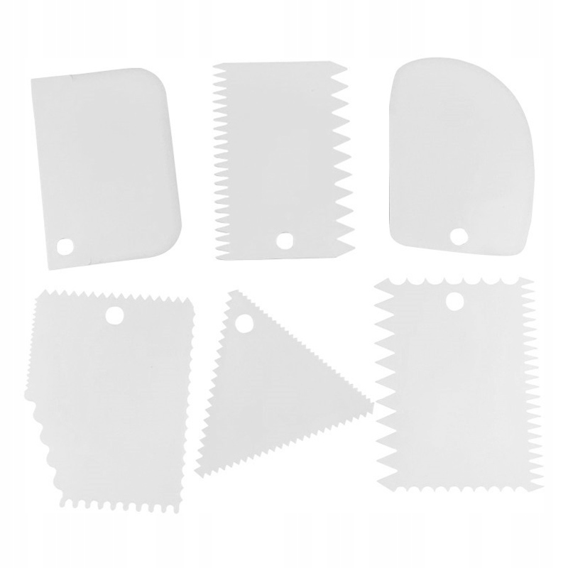 SZPATUŁKI ŁOPATKI DO KREMU TORTU CIASTA dekoracja masa 6SZT BIAŁE