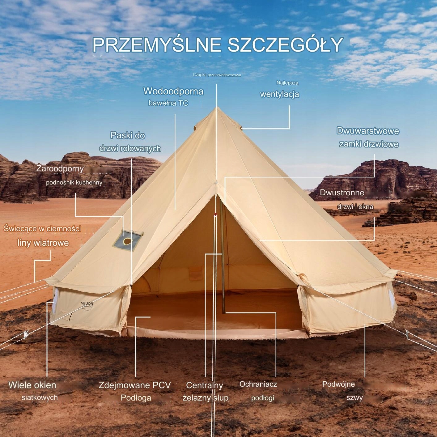 Namiot jurta mongolska namiot kempingowy pawilon 7 m Typ namiot