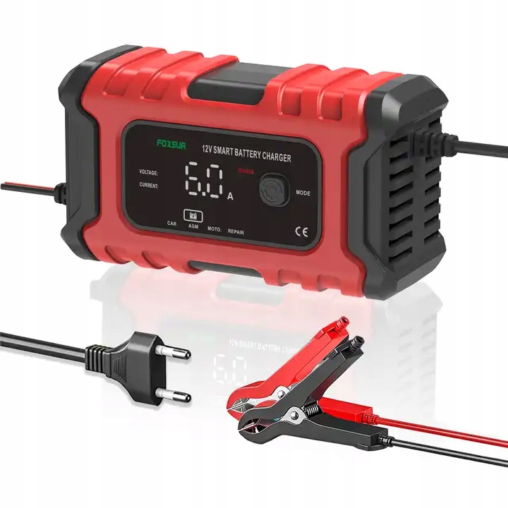 PROSTOWNIK SAMOCHODOWY 6A 12V BATERIA ŁADOWARKA DO AKUMULATORA