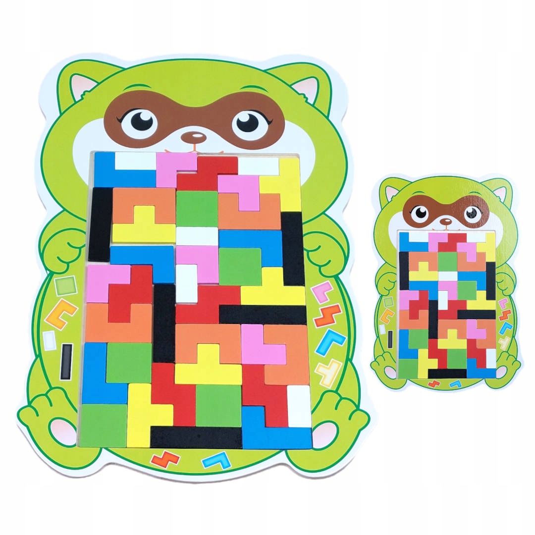 

Klocki Puzzle Drewniane Tetris Układanka Tangram