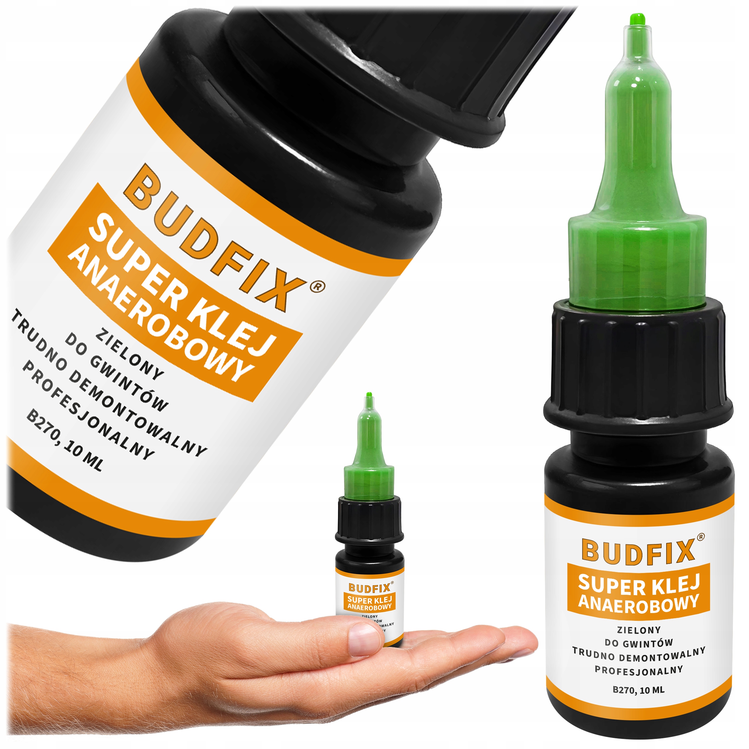 Klej Do Gwintów Mocny Zielony 270 do śrub szpilek 10ml Budfix Bezpieczny
