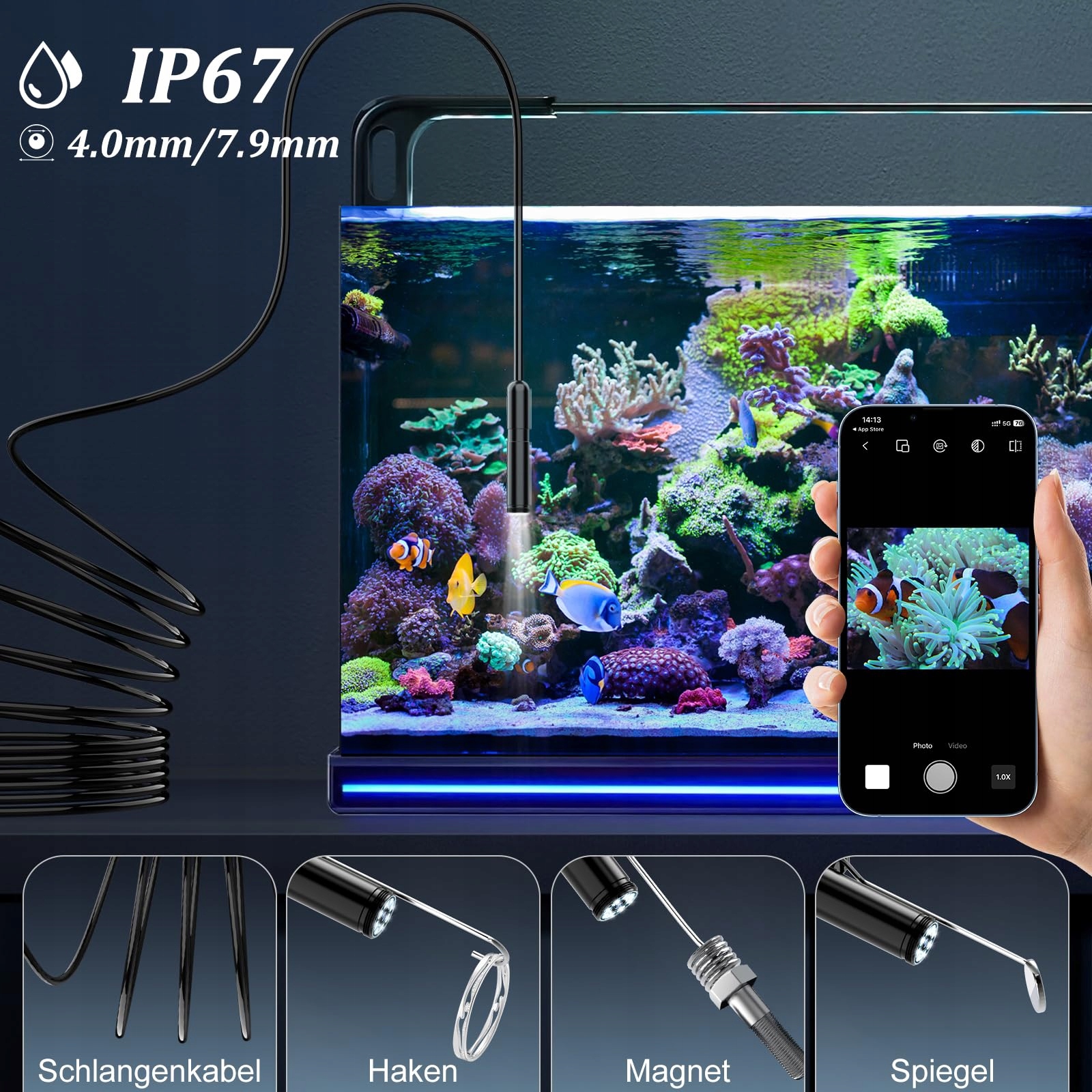 ENNOVOR Kamera Endoskopowa HD 1920 z 8 LED Wodoodporna IP67 Android iOS — miniatura 4