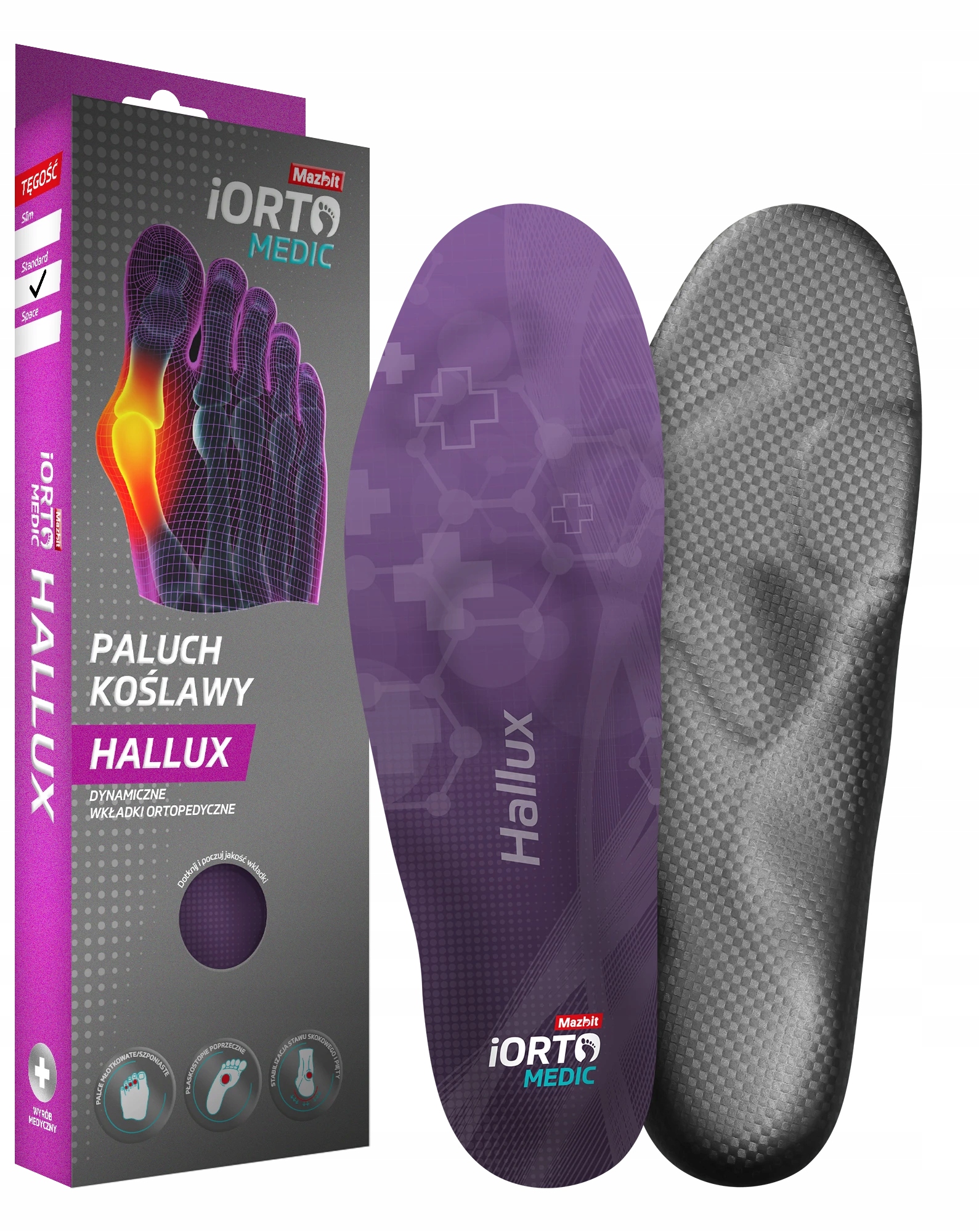 Mazbit Dynamiczne wkładki na paluch koślawy haluksy Hallux Standard 40