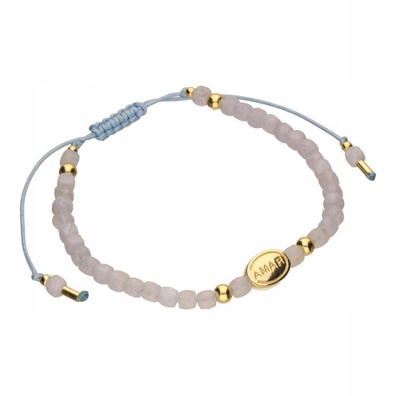 Stříbrný pozlacený dámský náramek 925 na provázku s korálky, elegantní