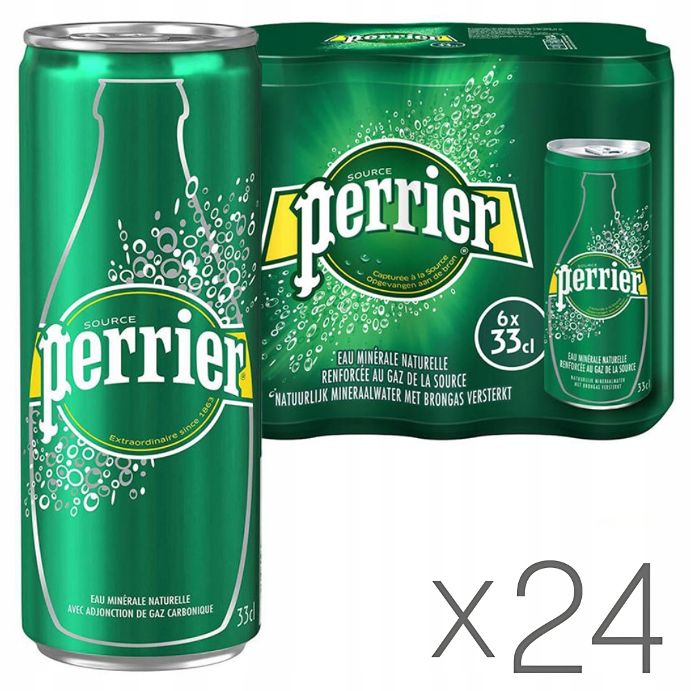 Levně Perrier Minerální perlivá voda jemně perlivá plechovka 24 x 0,33 l