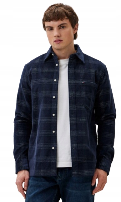 Tommy Hilfiger Modrá Kostkovaná Košile Casual Z Bavlny M X_D