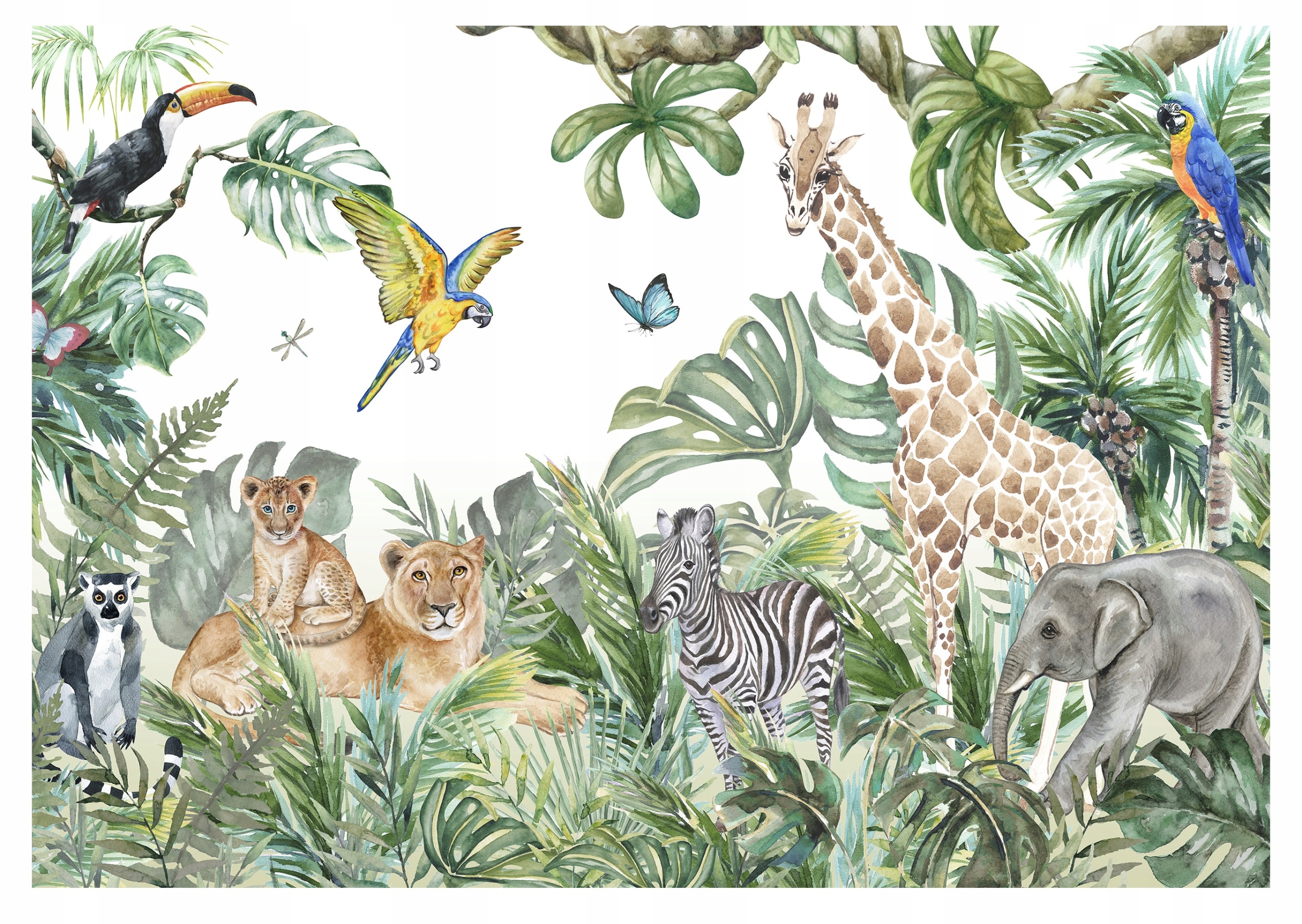 Fototapeta Pre Deti Safari Žirafa Slon 416x254