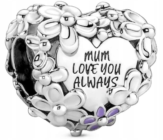 Přívěsek Pandora Srdce Maminky Se Sedmikráskou 791155C01 Stříbrný