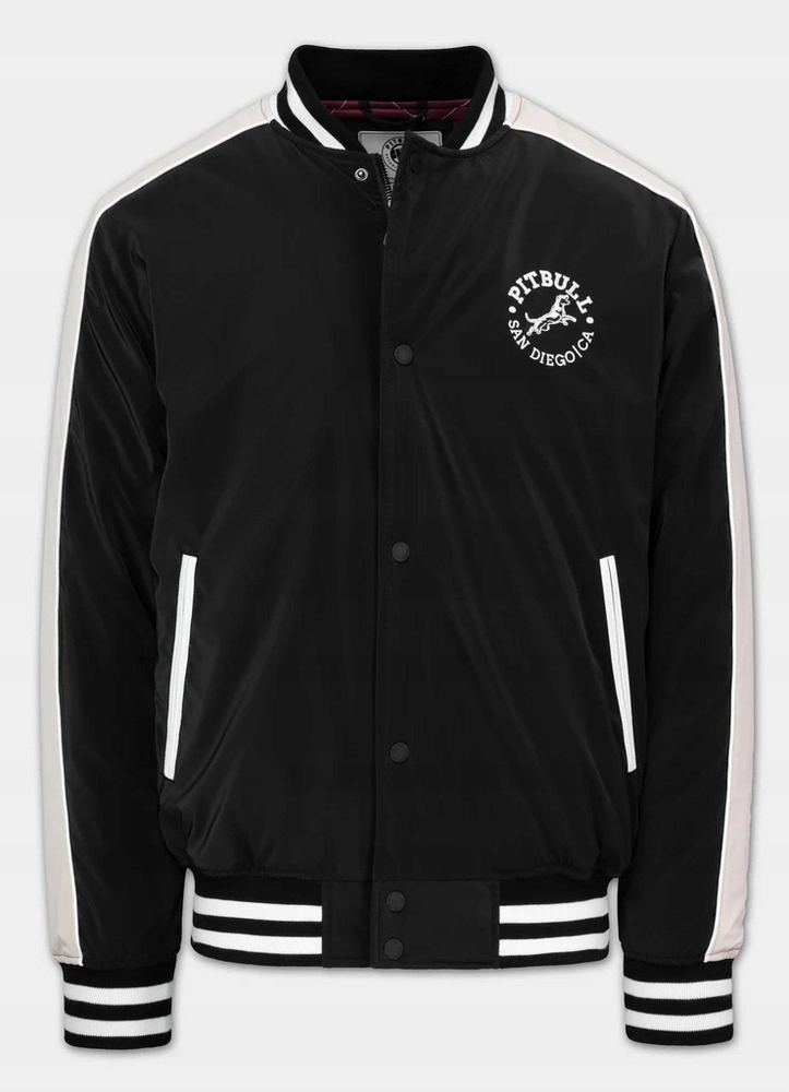 Přechodová baseballová bunda Pit Bull „manolito“ černá/bílá vel. XXL