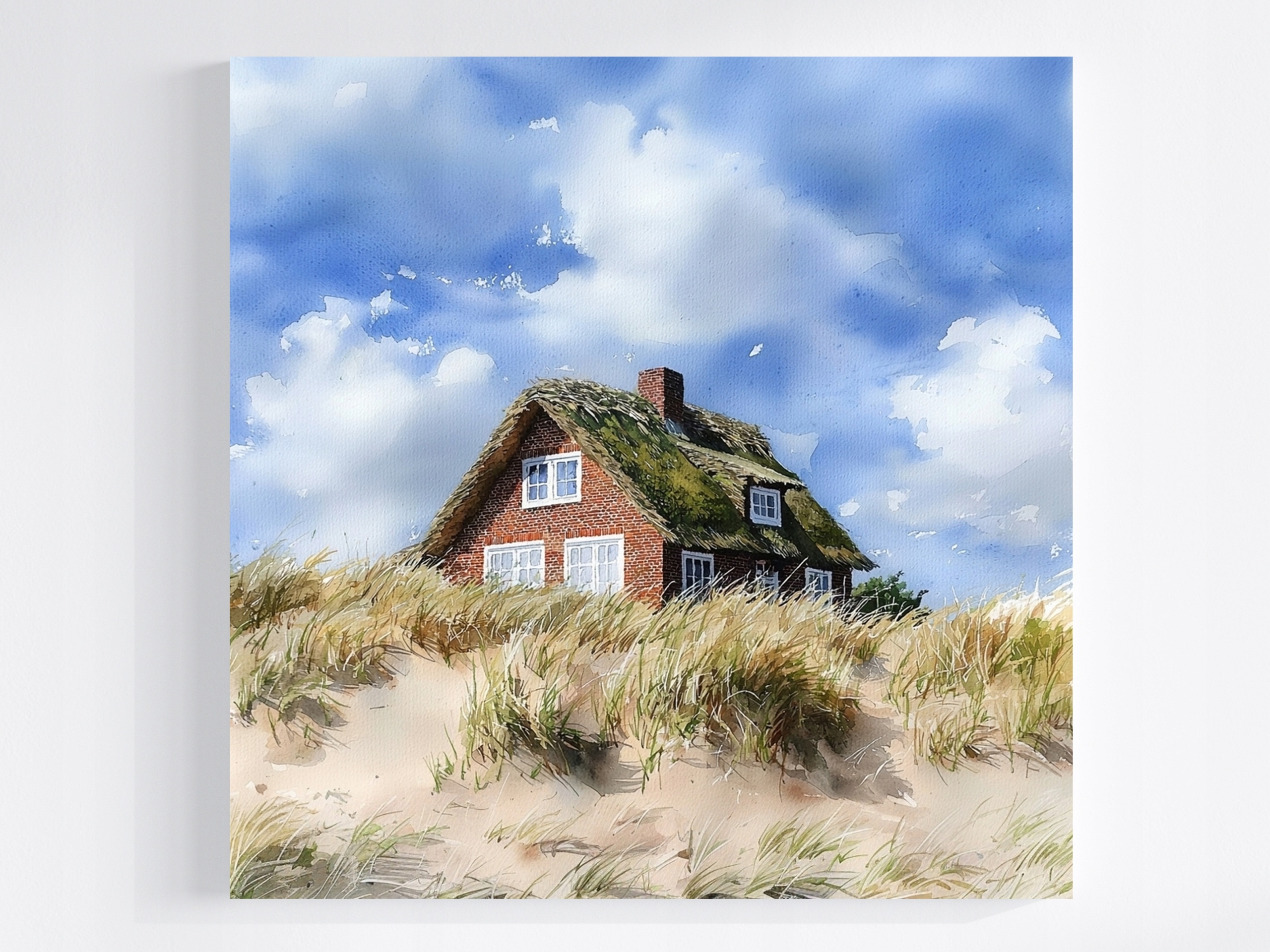 Obraz Na Plátně Canvas Domeček Střecha Pláž Duny Jídlo Fanø Klid 80x80