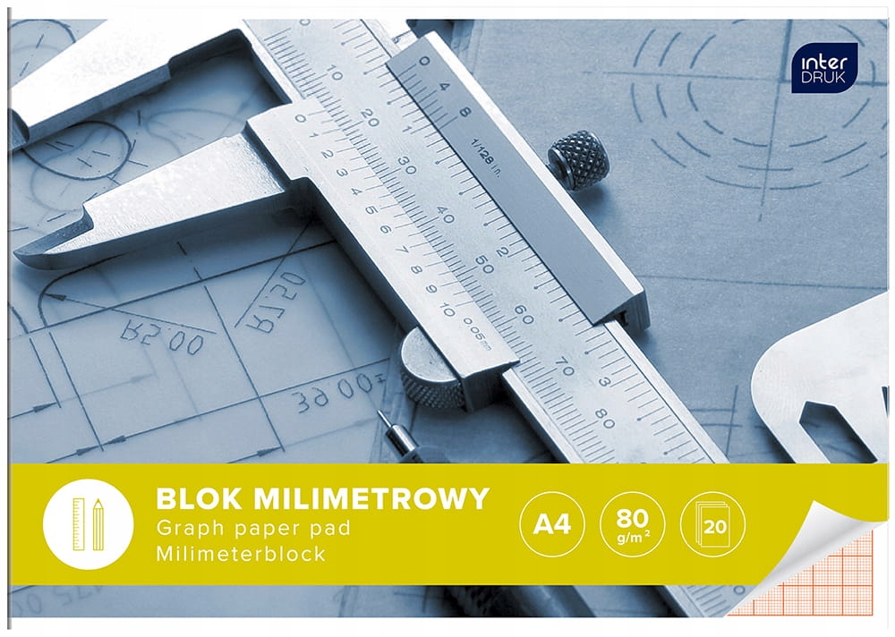 

Blok Papier Milimetrowy A4 20 Kartek Interdruk