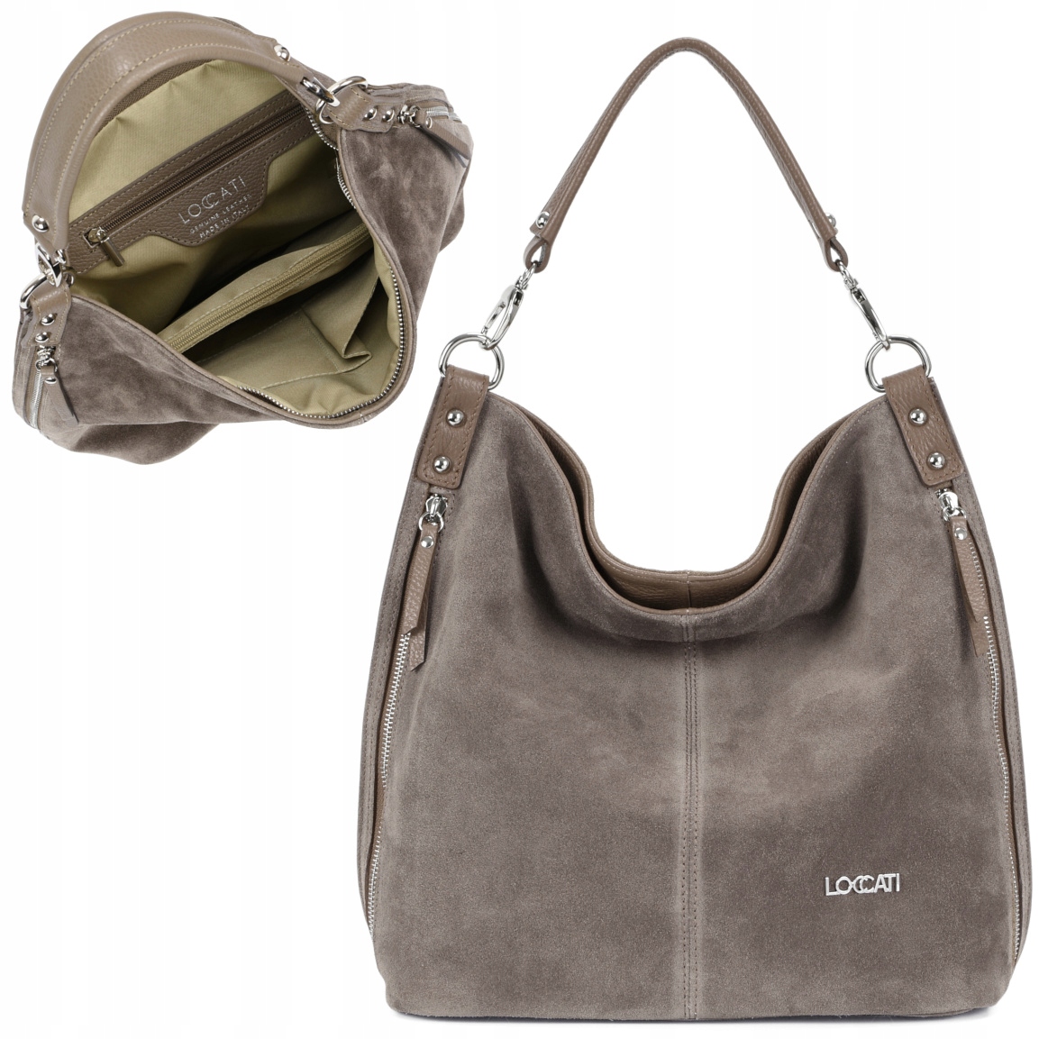 Torebka zamszowa na ramię a4 skóra naturalna zamsz