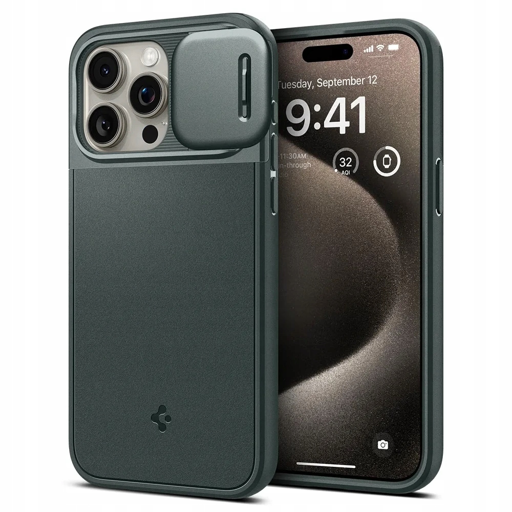 Zadní Kryt Spigen pro iPhone 16 Pro Optik Armor, ochrana fotoaparátu, hybridní pouzdro
