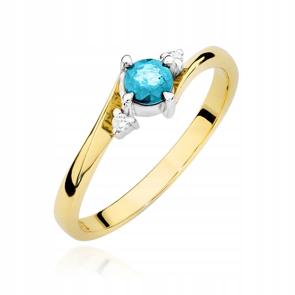 Prstýnek s brilianty a topazem r15