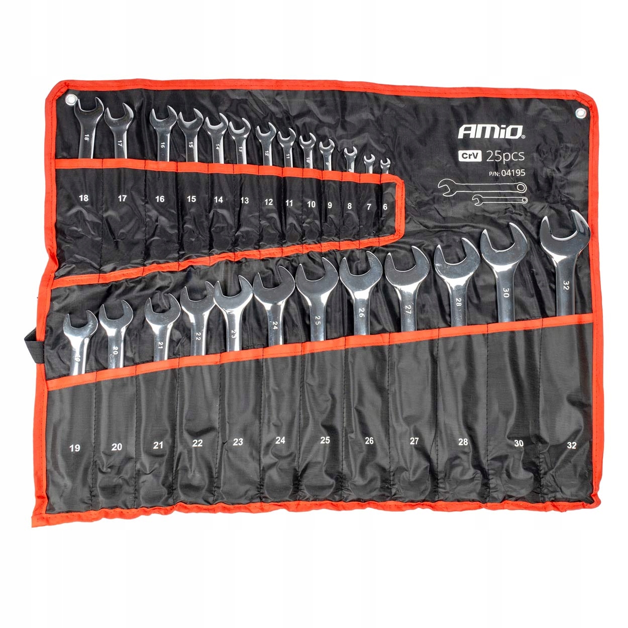 Očkové ploché kľúče sada očkových kľúčov 6-32 mm 25 ks AMIO-04195