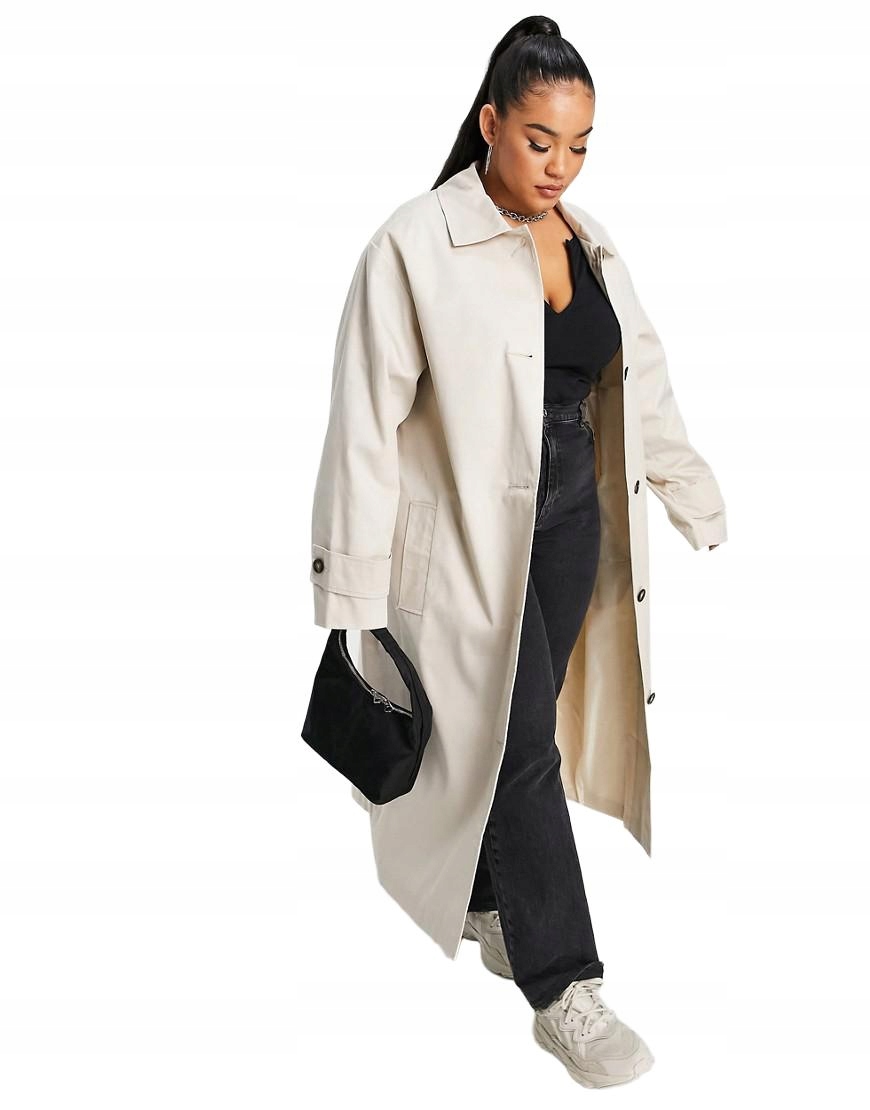 Asos Kabát Béžový Dlouhý Casual 44 Kzm 44