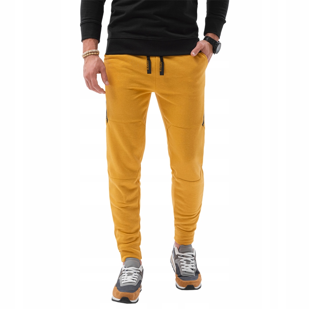 

Spodnie męskie dresowe joggery P919 żółte XL