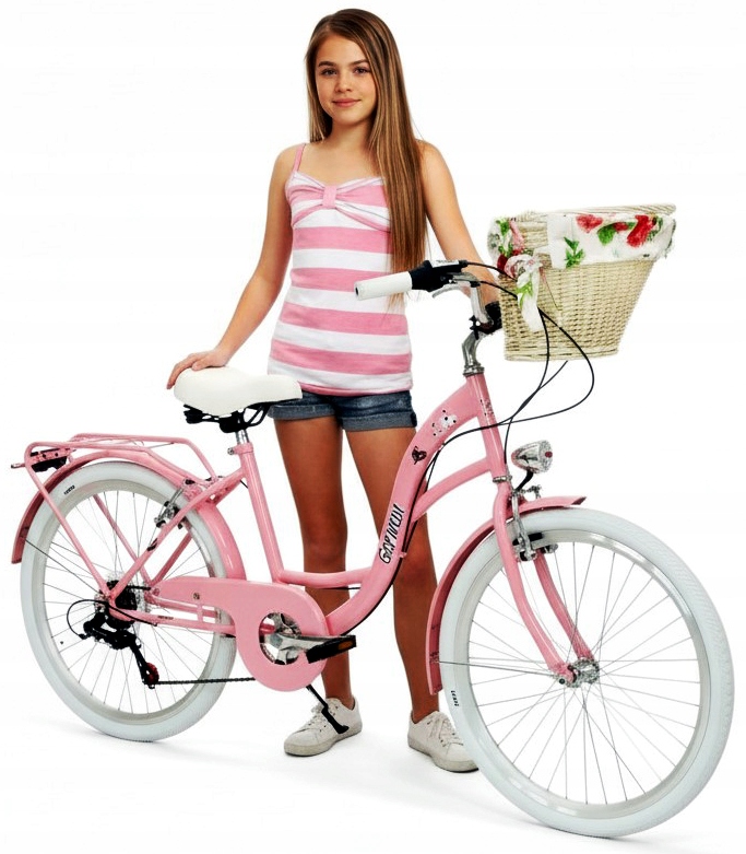 Piękny Różowy Rower Damski Dziewczęcy 26 Dla Dziewczynki Na Komunię 146CM+