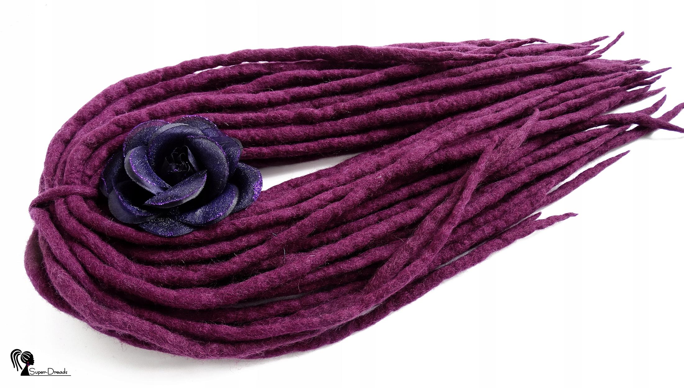 Dredloky Dredy vlněné, fialové, Královská Purpura, 40 kusů
