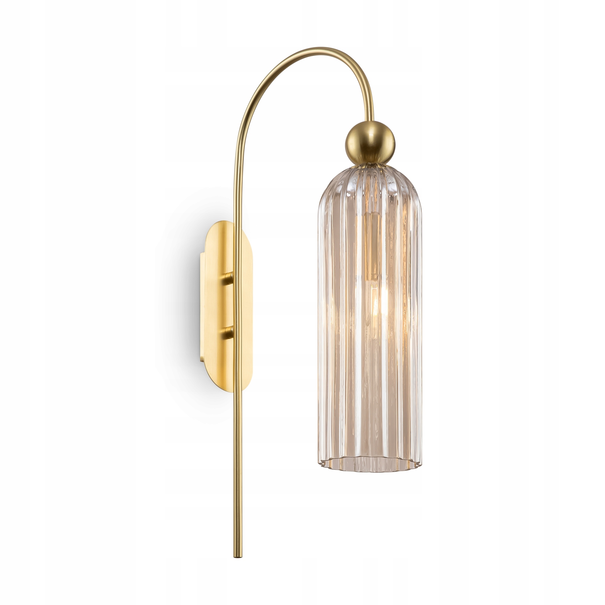 Nástěnná lampa zlatá s koňakovým skleněným glamour stínítkem Maytoni