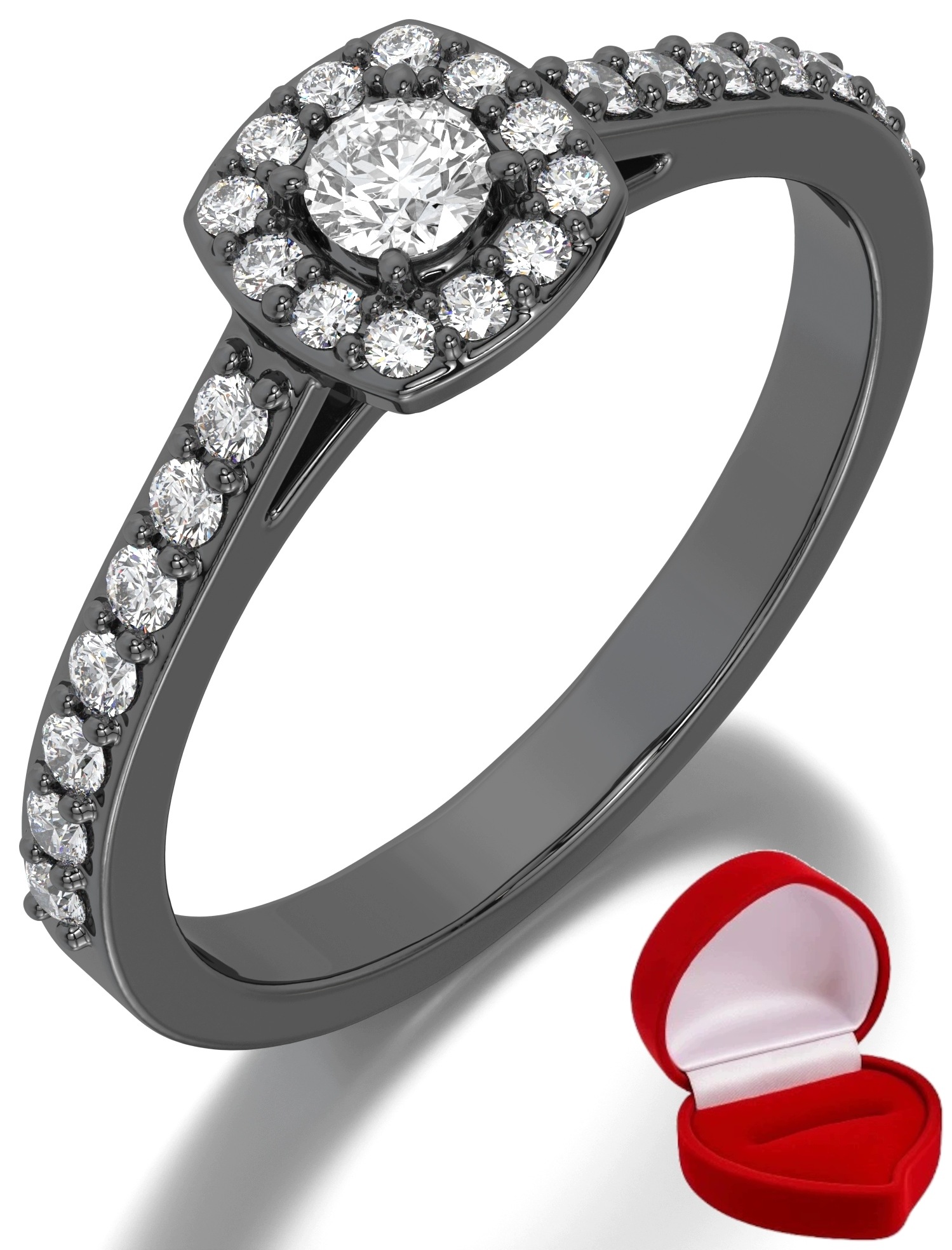 Zlatý Prstýnek 585 14k Brylant 0,09 ct Černé Zlato R10