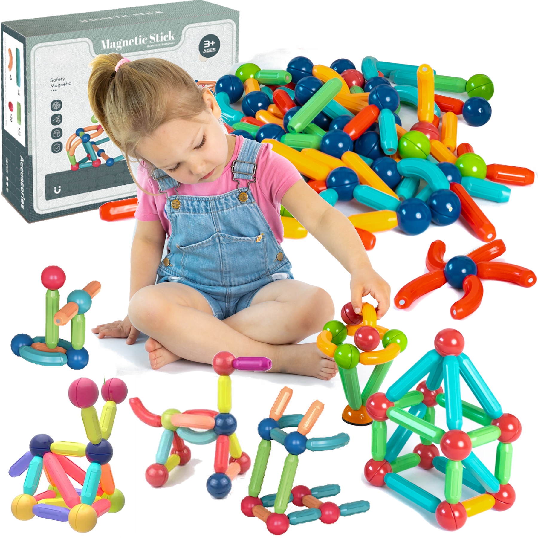 

Klocki magnetyczne XL patyczki kulki sticks Duże