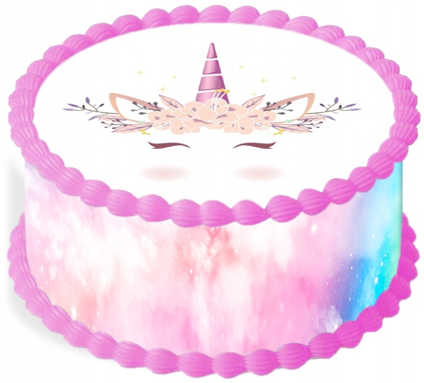 Levně oplatek na dort 29 cm Jednorožec Unicorn Duhový