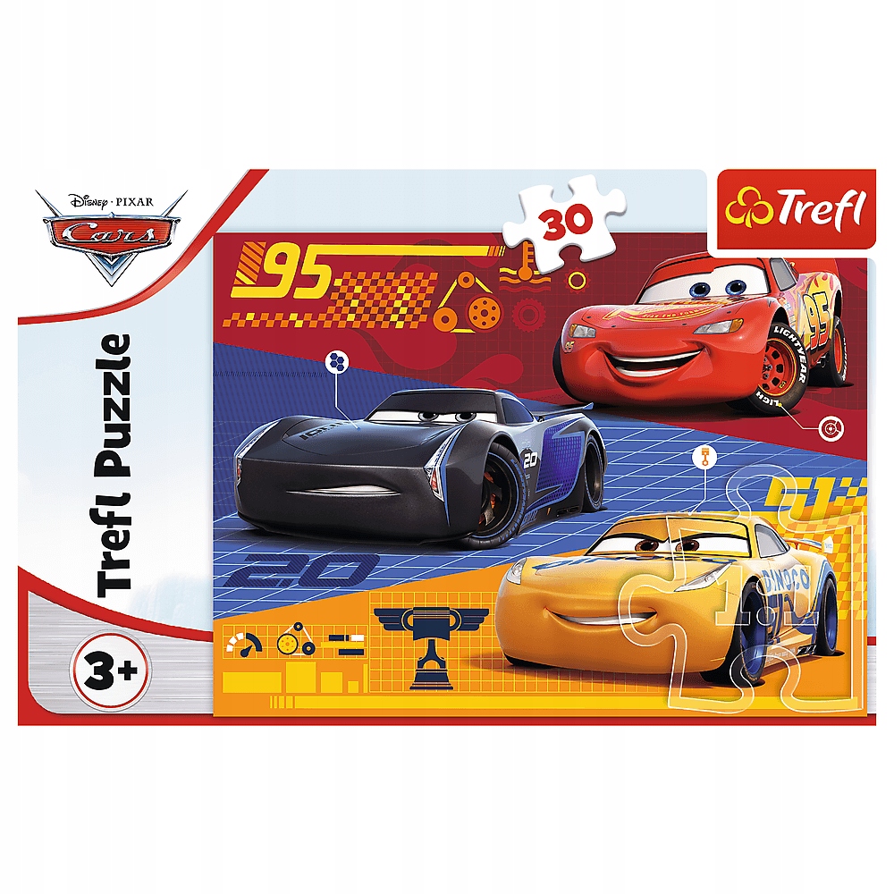 Puzzle 30 elem. Cars Auta przed wyścigiem Liczba elementów 30