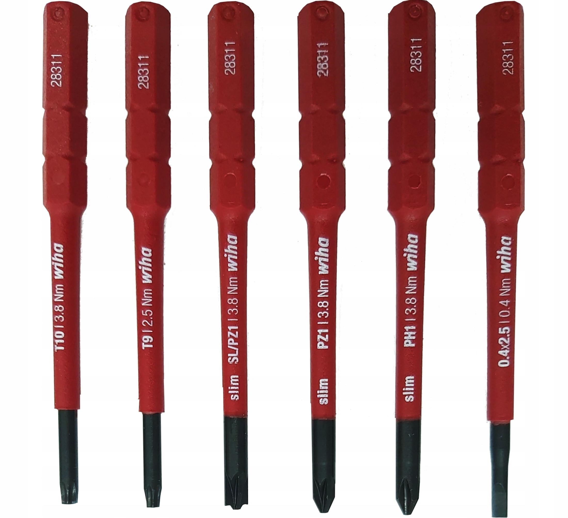 ZESTAW 6 BITÓW SLIMBIT ELECTRIC 1000 V AC WIHA PŁASKI SL PHILIPS PD1 PZ1 TX Liczba elementów zestawy